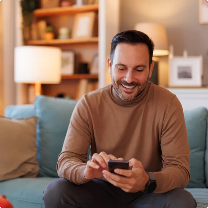 Person checking their account on their mobile device