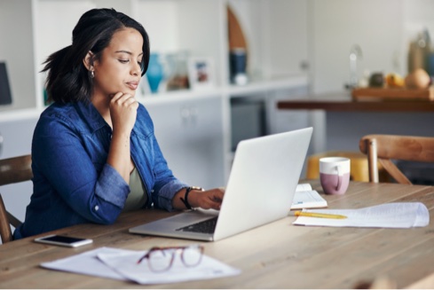 woman working with laptop