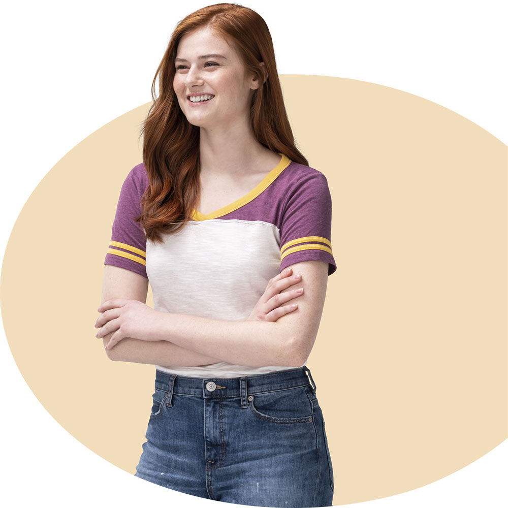 woman smiles as she considers opening a Safe Debit Account